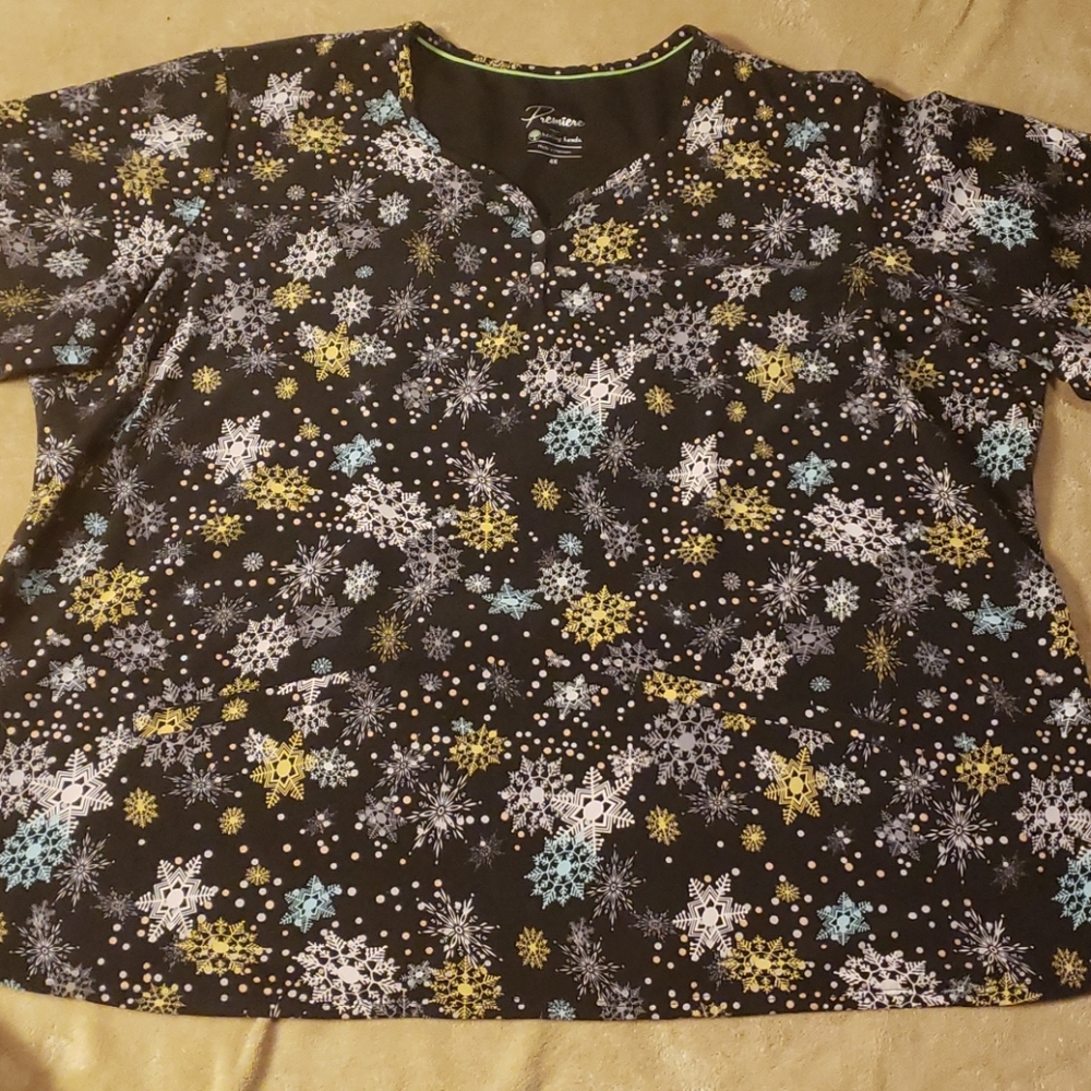 Winter Snowflake Scrub Top